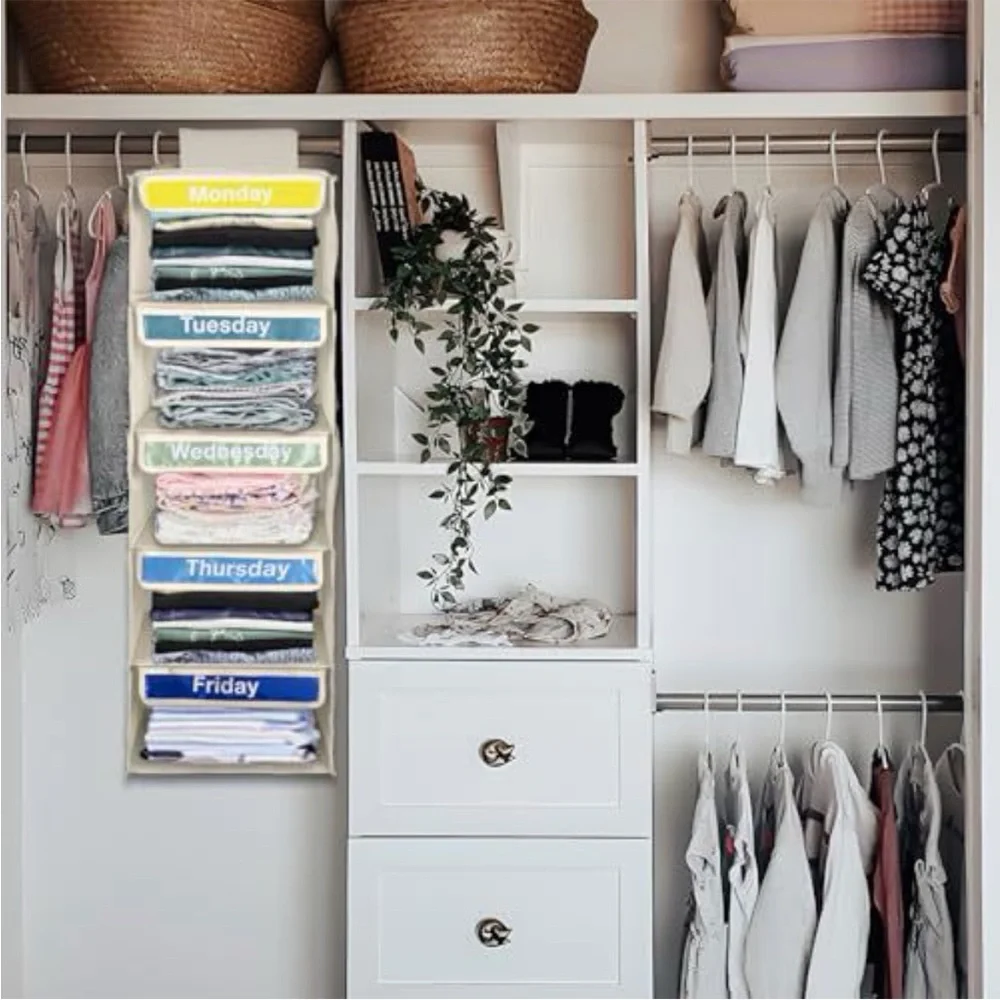 Weekly Clothes Organizer for Kids - White